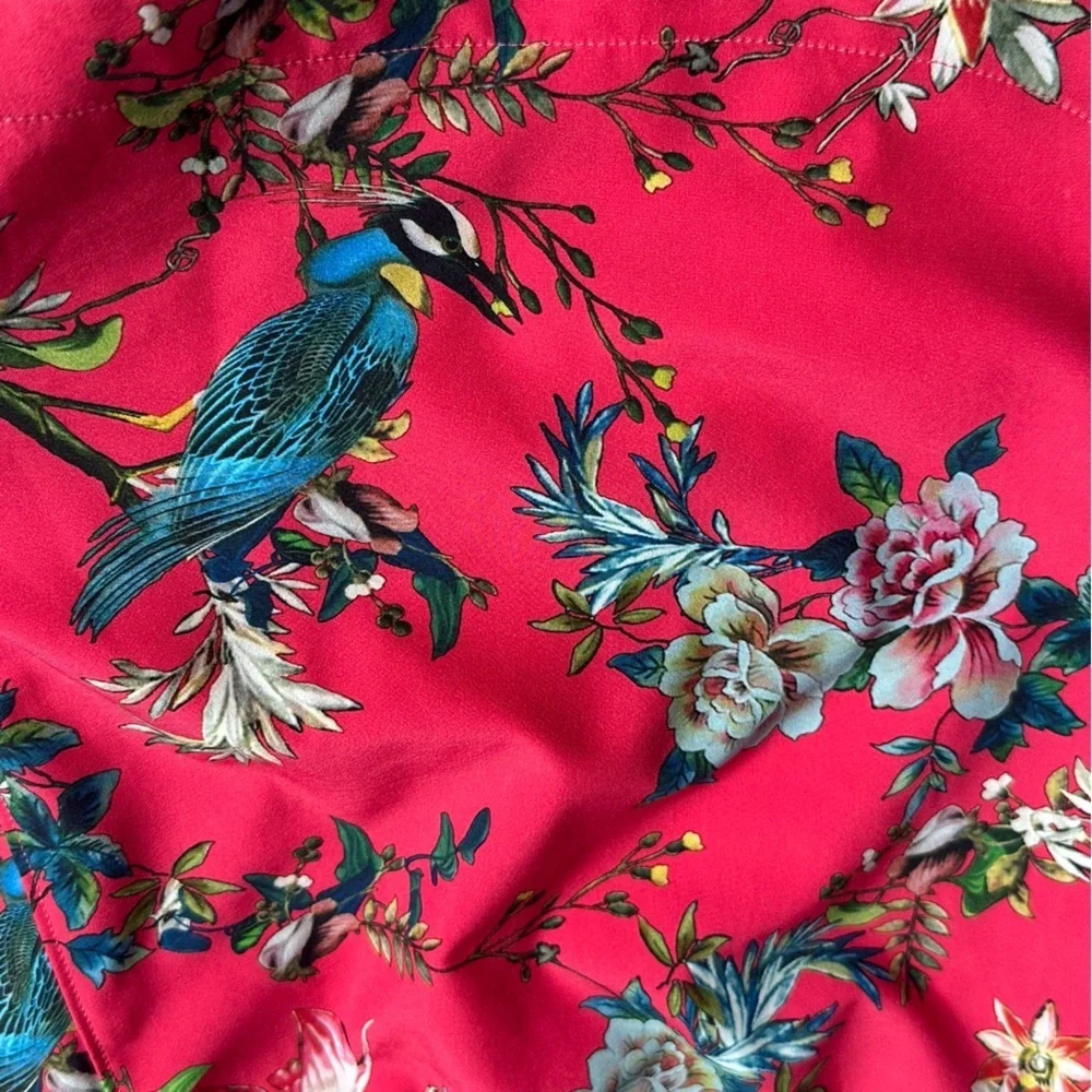 Johnny Was Malakye Board Shorts small coral birds tropical vacation floral trip